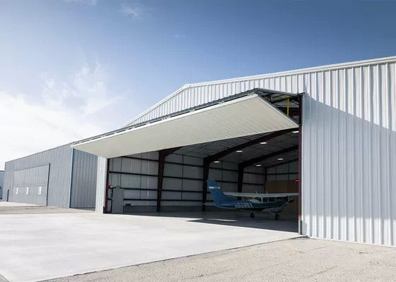 Gran extensión Dxf Estructura de acero Hangar Q235 Sección H Construcción de hangares de aeronaves